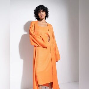 NWT Be Idle Tangerine Signature Long Robe - size 2x/3x